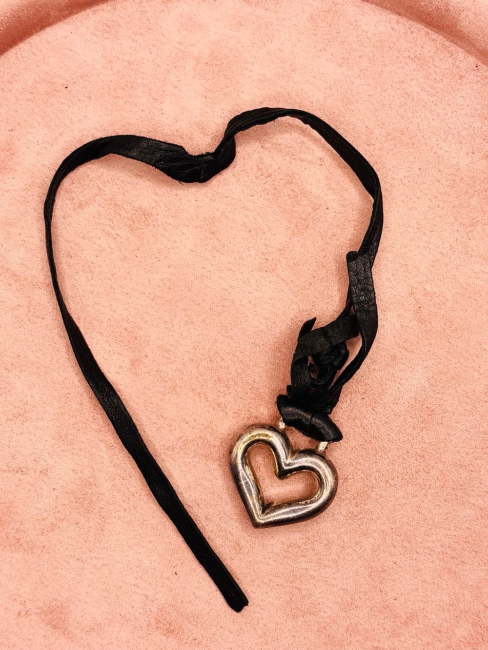 Brighton Heart Bag Charm Silver Tone Pendant Black Leather Boho Keychain - Picture 4 of 4